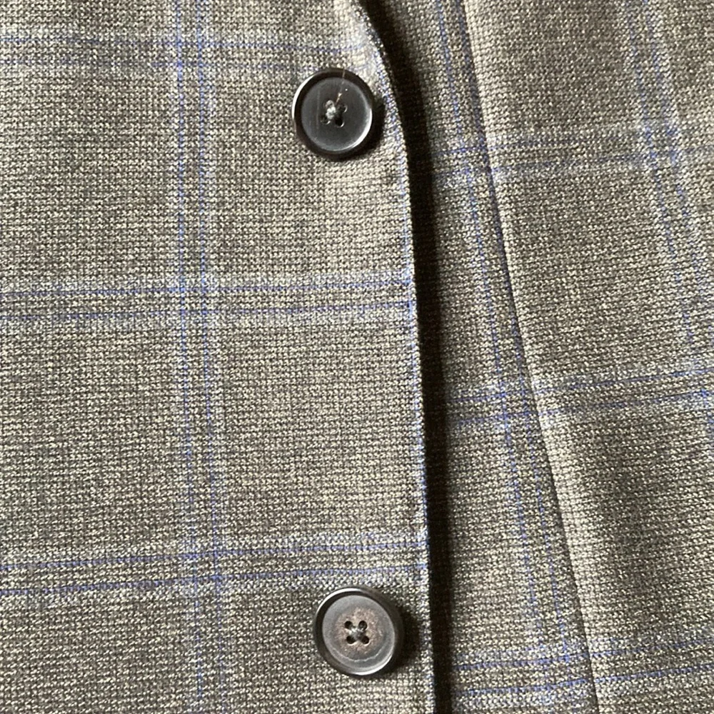 Ermenegildo Zegna Green Blue Windowpane Check Wool Sport Coat Eu 54 US 44 - Picture 3 of 12